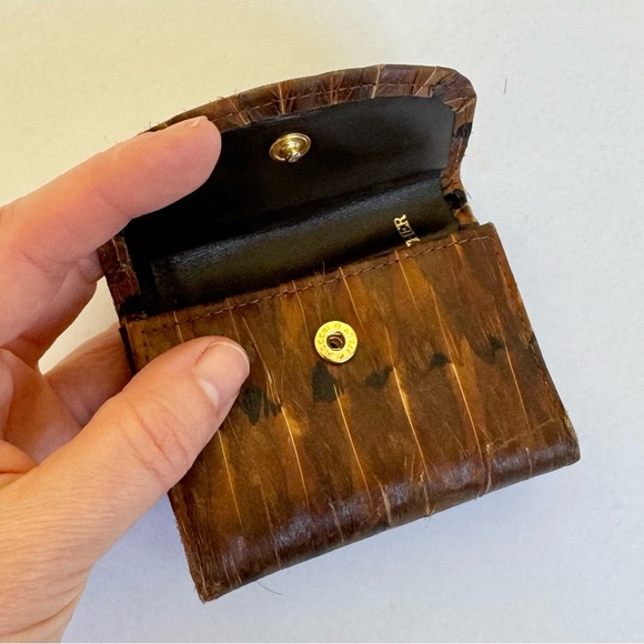 [SOLD] Vintage 70’s/80’s Genuine Peacock Feather & Leather Wallet / Coinpurse - Picture 5 of 13